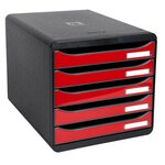 Module De Classement Big Box Plus 5 Tiroirs Iderama - Rouge Carmin Brillant - Exacompta