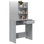 vidaXL Coiffeuse avec miroir Sonoma gris 74 5x40x141 cm