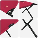 vidaXL Lit de camping pliant Rouge Tissu Oxford