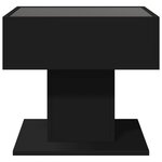 vidaXL Table basse avec LED noir 50x50x45 cm bois d'ingénierie