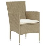 vidaXL Meubles à dîner de jardin et coussins 5 Pièces Poly rotin Beige