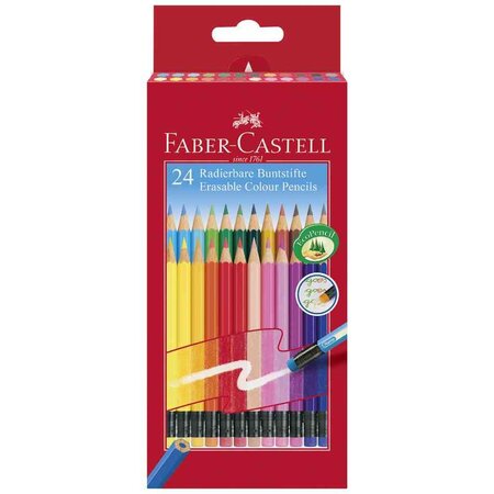 Crayons couleur Grip gommable  étui carton 24x FABER-CASTELL