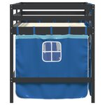 vidaXL Lit mezzanine enfants avec rideaux sans matelas bleu 90x190 cm