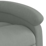 vidaXL Fauteuil inclinable en velours gris clair