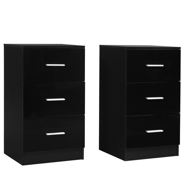 Lot de 2 classeurs de dossier 37 1 x 34 2 x 66 5 cm rangement pratique finition noire style contemporain 20_0012515