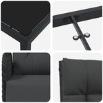 vidaXL Ensemble de salle à manger de jardin 5 pièces avec coussins noir poly rotin