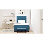 vidaXL Lit à ressorts avec tête de lit Bleu foncé 200 x 120 cm Velours