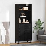 vidaXL Haut Armoire Chêne noir 69 5 x 34 x 180 cm Bois d'ingénierie
