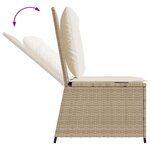 vidaXL Canapé de jardin avec coussin Noir et blanc crème polyrotin