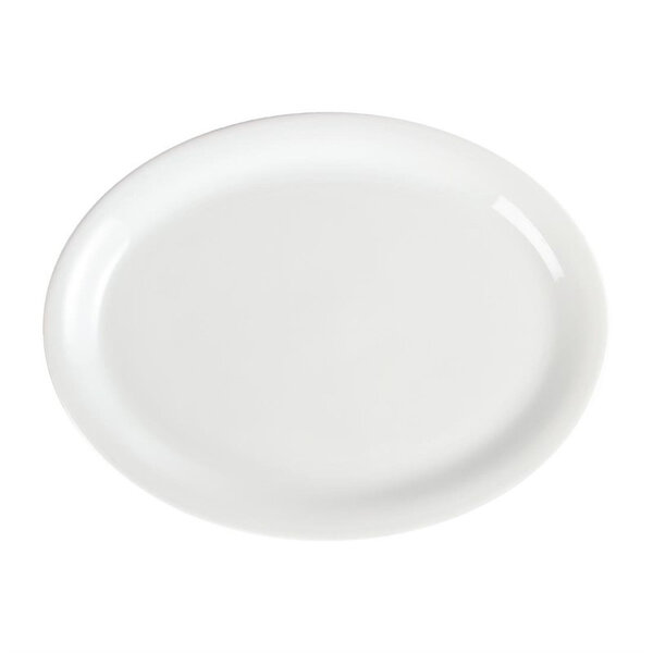Assiettes ovales blanches 164(l) x 204(p)mm - lot de 6 - olympia -  - porcelaine295 225x15mm