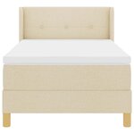 vidaXL Lit à Ressorts avec matelas Crème 90 x 190 cm tissu