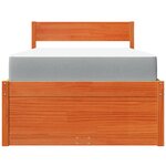 vidaXL Lit avec tiroirs/matelas cire marron 90x190 cm bois massif pin