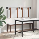 vidaXL Tête de lit suspendue Avec lumière LED Blanc PU antique