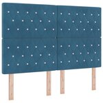 Lit Box Spring vidaXL avec Matelas Bleu Foncé 160x200 cm Velours