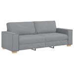 Ensemble de canapé 3 pièces avec coussins en tissu gris clair