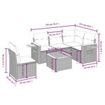 vidaXL Salon de jardin 6 Pièces avec coussins gris résine tressée