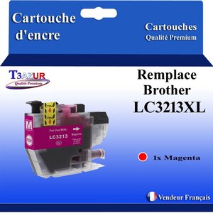 T3AZUR- Cartouche compatible avec Brother LC3213 XL Magenta pour Brother MFC-J491DW  MFC-J497DW  MFC-J890DW  MFC-J895DW