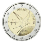 2 euros commémorative Estonie 2023 - Hirondelle rustique.