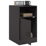 vidaXL Table de chevet noir 34 5x39x62 cm acier