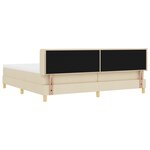 vidaXL Lit à ressort avec matelas  Crème  200 x 200 cm  Tissu.