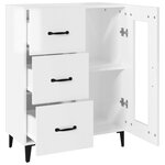 vidaXL Buffet haut Blanc 69 5x34x180 cm Bois d'ingénierie