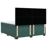 vidaXL Sommier à lattes de lit et matelas Vert foncé 180x200cm Velours