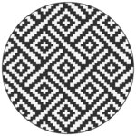vidaXL Tapis d'extérieur ARAKIL blanc et noir Ø200 cm PP