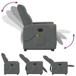 vidaXL Fauteuil inclinable de massage électrique Gris foncé Tissu
