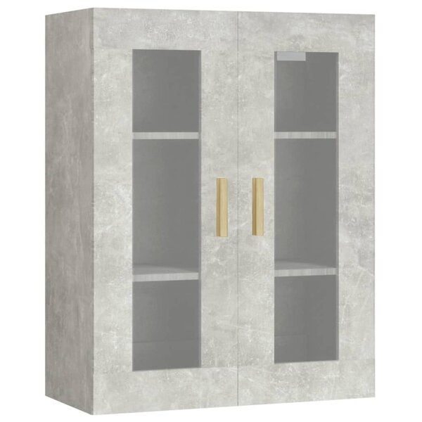 vidaXL Armoire murale suspendue Gris béton 69 5x34x90 cm