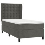 vidaXL Sommier à lattes de lit et matelas Gris foncé 90x200 cm Velours