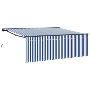 vidaXL Auvent rétractable Bleu et Blanc 400 × 300 cm
