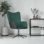 vidaXL Chaise de relaxation Vert foncé Velours et PVC