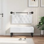 vidaXL Tête de lit suspendue Avec lumière LED Blanc Tissu