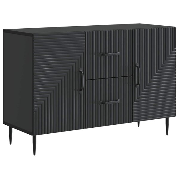 vidaXL Buffet avec tiroir Noir 89 x 34 5 x 60 cm Bois d'ingénierie