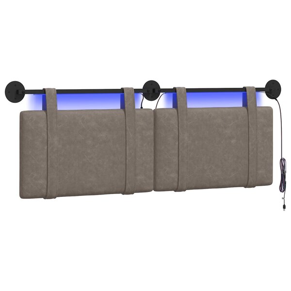 vidaXL Tête de lit suspendue Gris PU antique