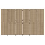 vidaXL Cloison de séparation 6 panneaux beige résine tressée