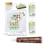 Coffret décor et pâte à sucre pour gâteau Terrain de football + 1 Stylo chocolat