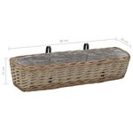 vidaXL Jardinières de balcon 2 Pièces osier avec revêtement en PE 80 cm
