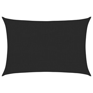 vidaXL Voile d'ombrage 160 g/m² Noir 2 5x3 5 m PEHD