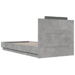 vidaXL Cadre de lit avec tête de lit gris béton 90x200 cm