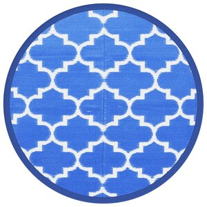 vidaXL Tapis d'extérieur bleu Ø160 cm PP