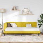 vidaXL Cadre de lit d'angle avec tête de lit Jaune 90 x 200 cm Velours