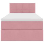 vidaXL Lit de Rangement avec matelas Rose 90 x 200 cm Velours