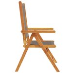 vidaXL Chaises inclinables de jardin lot de 4 gris bois massif acacia