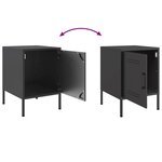 vidaXL Tables de chevet 2 Pièces noir 36x39x50 5 cm acier