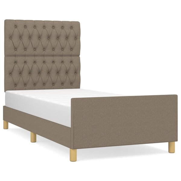 vidaXL Cadre de lit avec tête de lit Taupe 100x200 cm Tissu