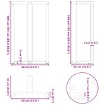 vidaXL Pieds de table de bar en forme de T  2 pièces  noir  60 x 35 x (100-101) cm  acier