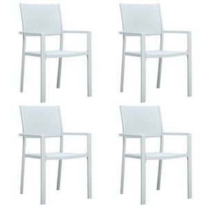 vidaXL Chaises de jardin lot de 4 Blanc Plastique Aspect de rotin