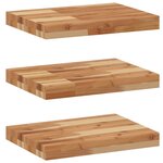 vidaXL Étagères flottantes 3 Pièces 60x30x4 cm acacia massif à l'huile