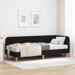 vidaXL Cadre de lit d'angle avec matelas Noir 80 x 200 cm tissu